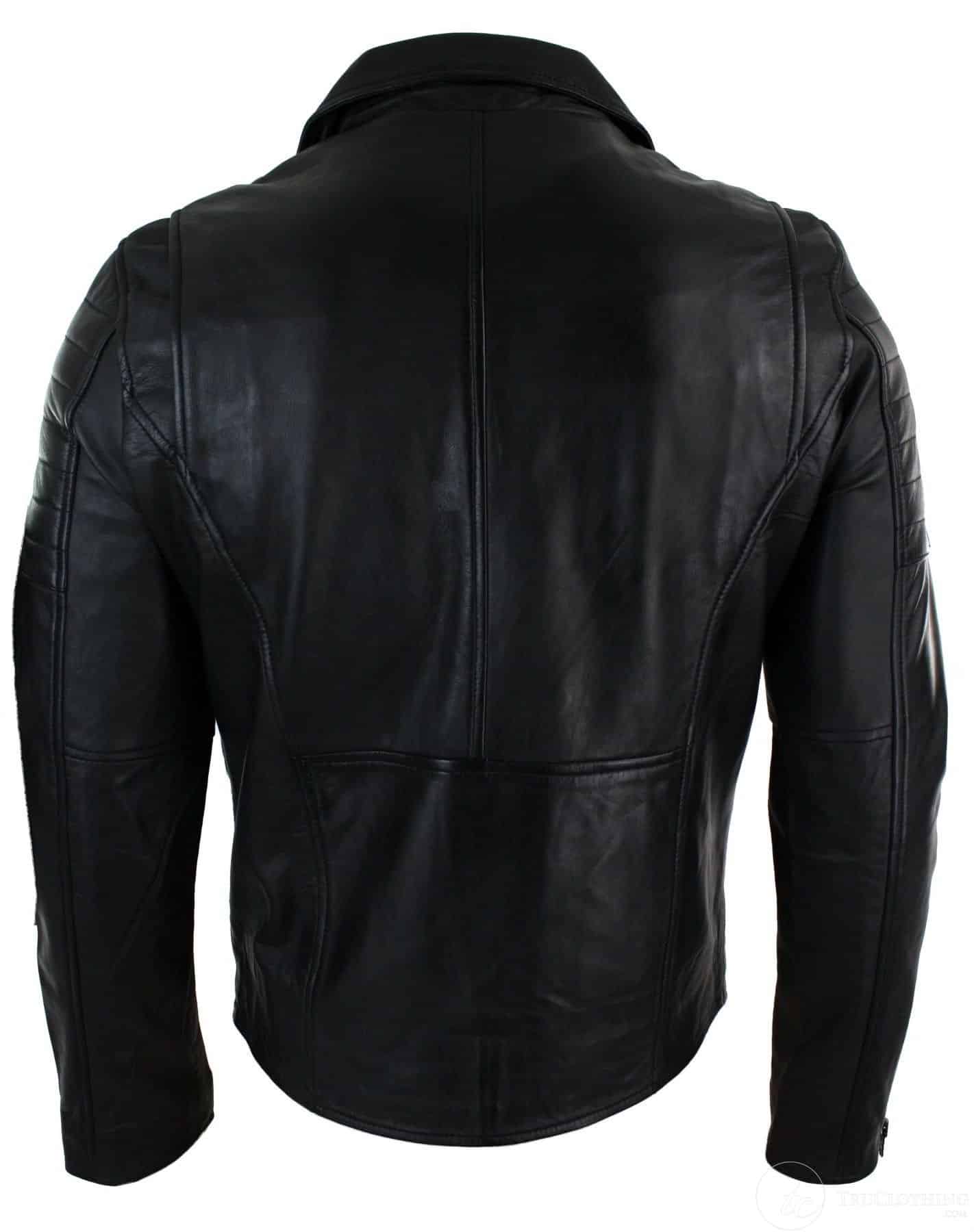 Aitoa nahkaa, kapea istuvuus, ristivetoketjullinen retro vintage Brando miesten takki, vintage biker-musta