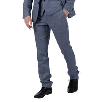 Victor - Miesten siniset ruutukuosilliset tweed-häähousut
