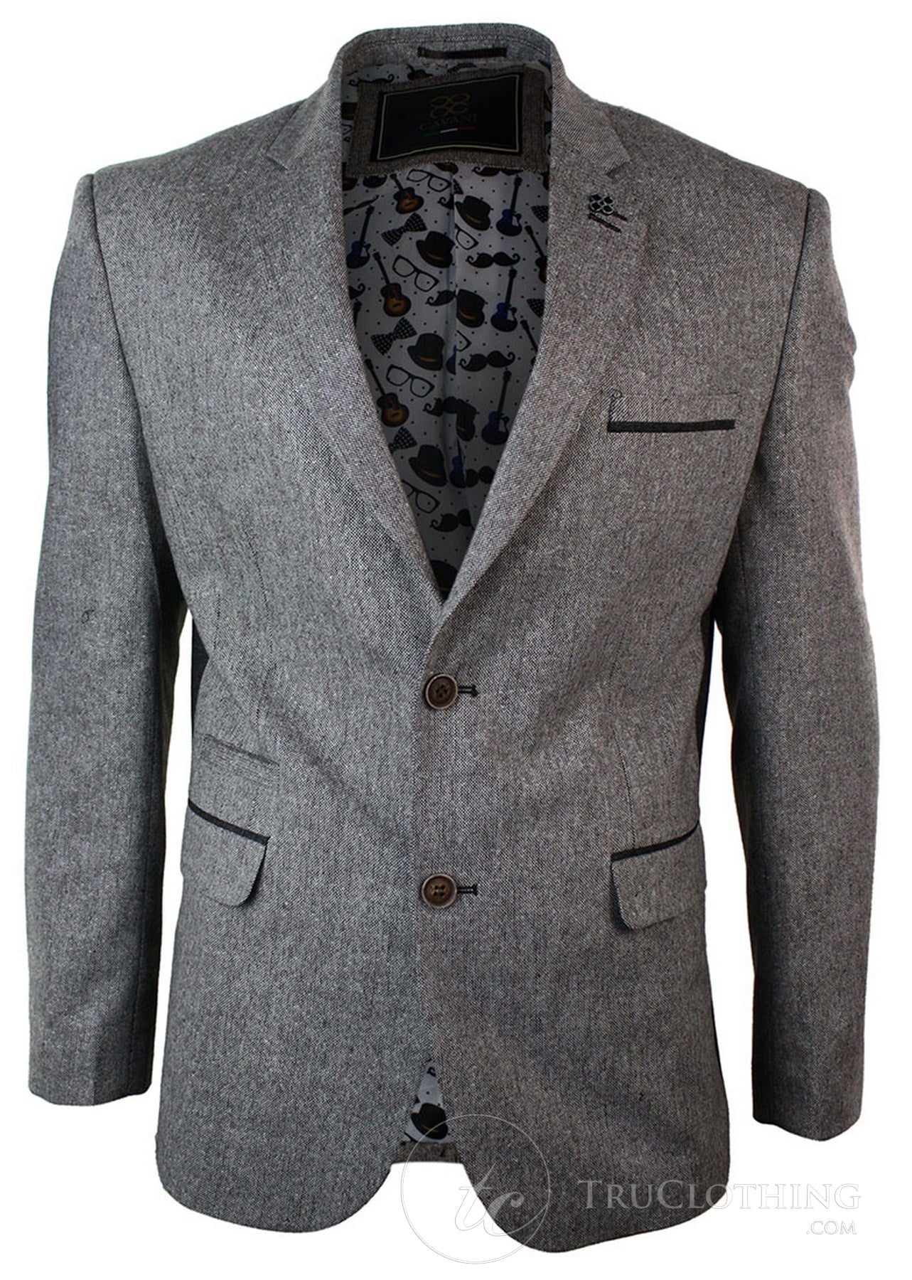 Miesten vaaleanruskea kalanruotokuvioinen tweed-takki, vintage-tyylinen, kapea malli, tyylikäs rento takki