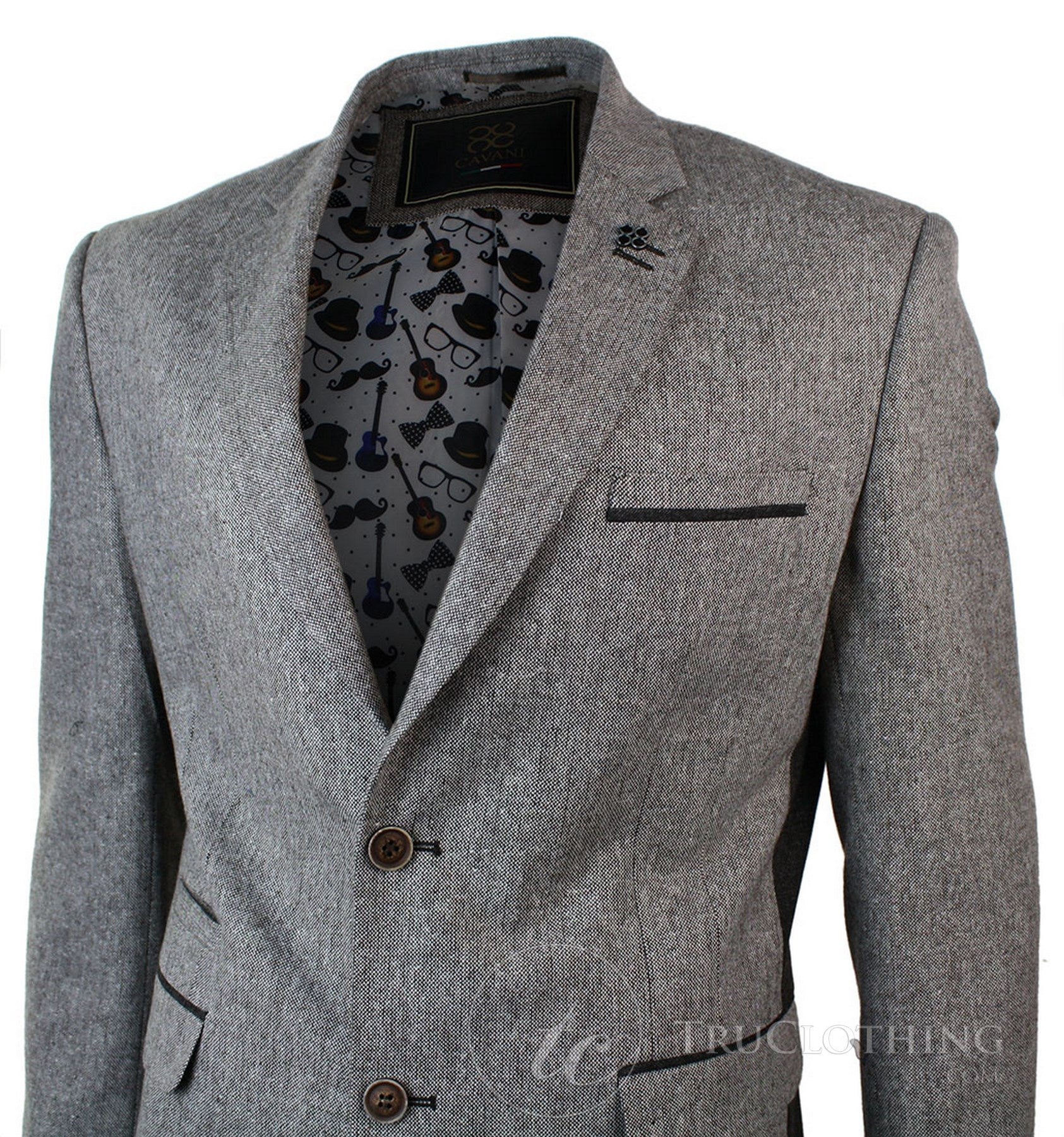 Miesten vaaleanruskea kalanruotokuvioinen tweed-takki, vintage-tyylinen, kapea malli, tyylikäs rento takki