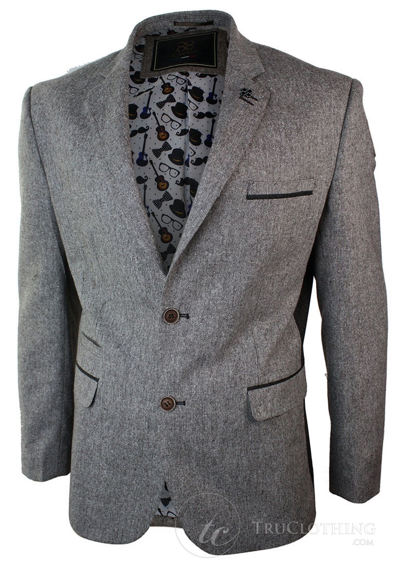 Miesten vaaleanruskea kalanruotokuvioinen tweed-takki, vintage-tyylinen, kapea malli, tyylikäs rento takki