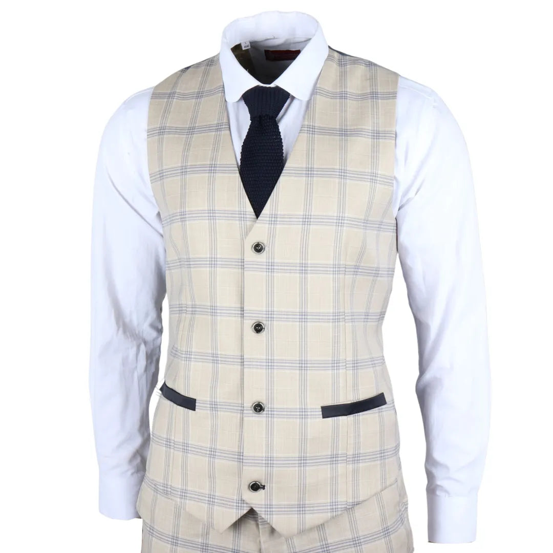 Warwick - Miesten beige ruutuliivi