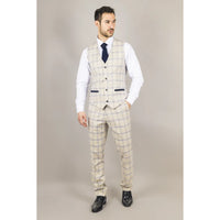 Warwick - Miesten beige ruutuliivi