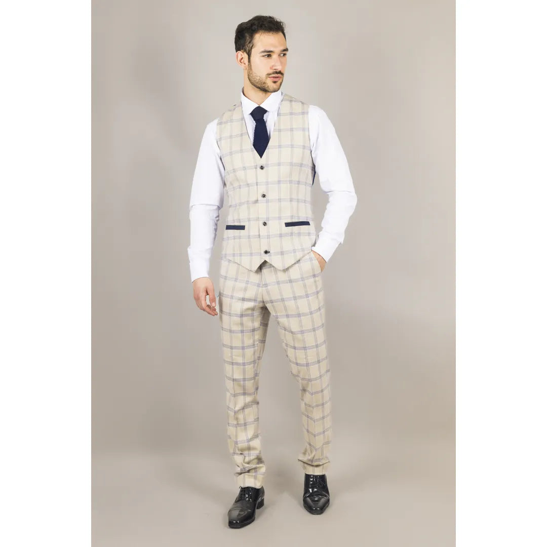 Warwick - Miesten beige ruutuliivi