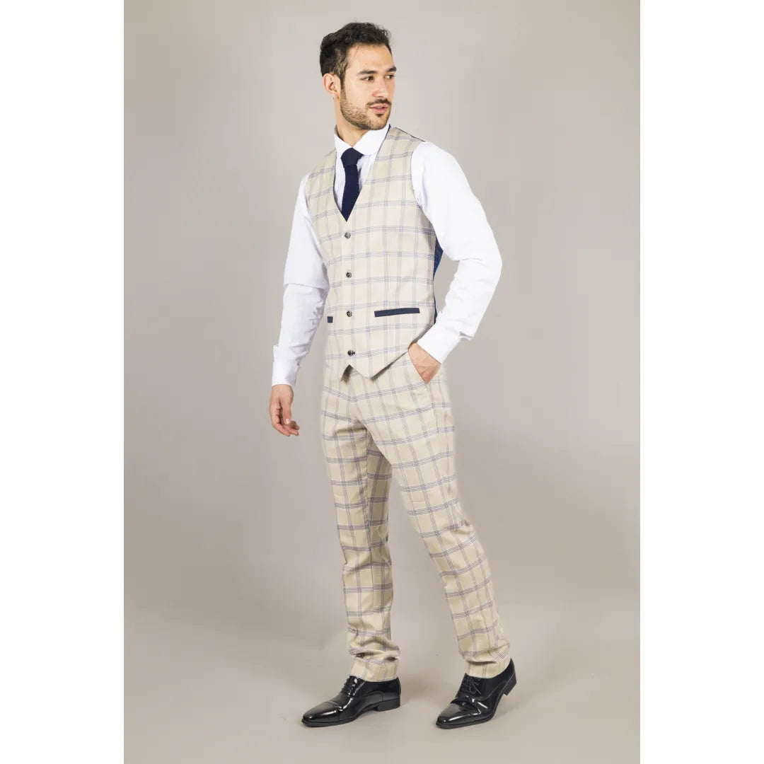 Warwick - Miesten beige ruutuliivi