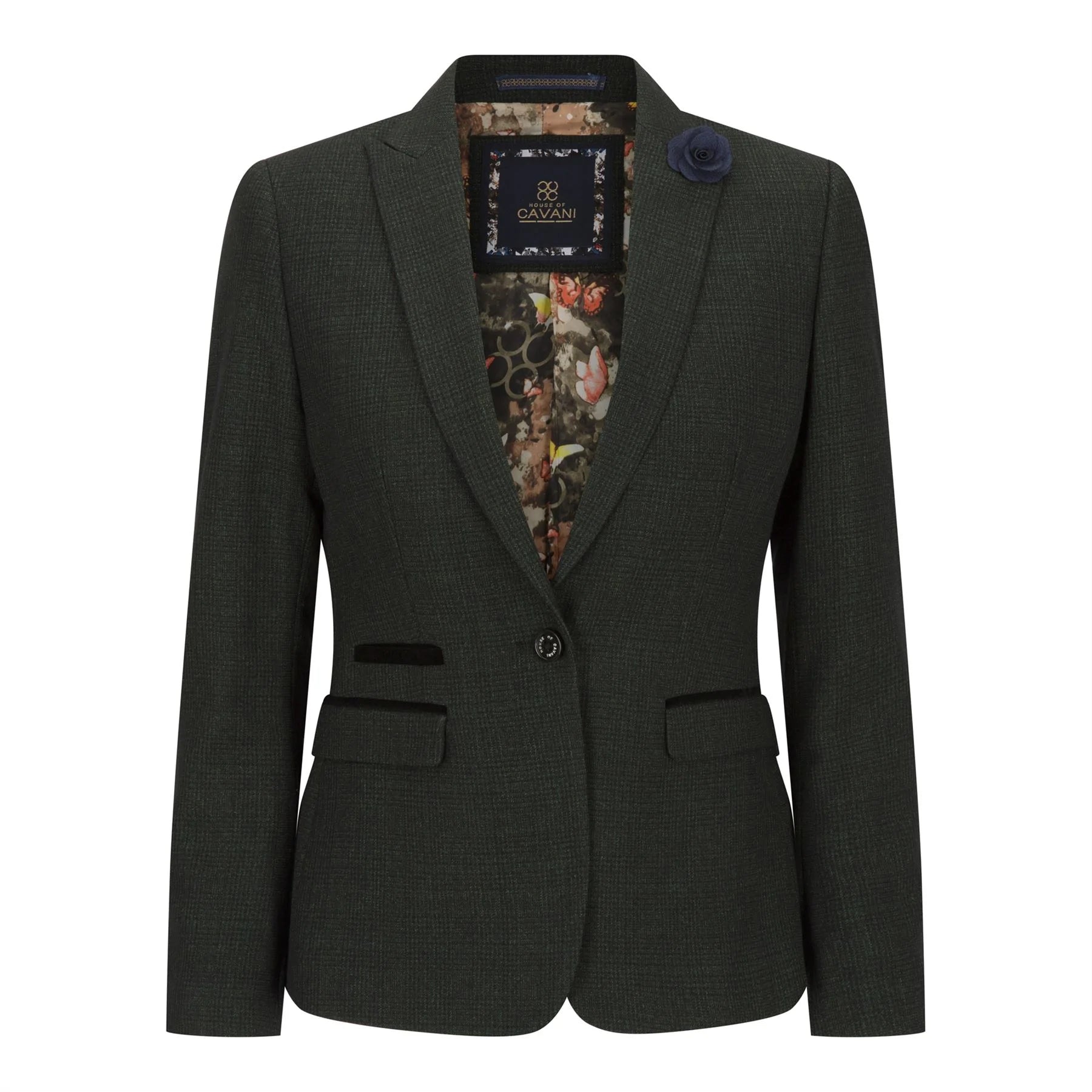 Naisten vihreäruutuinen tweed-bleiseri, villainen klassinen metsästystakki, vintage 1920-luvun retro