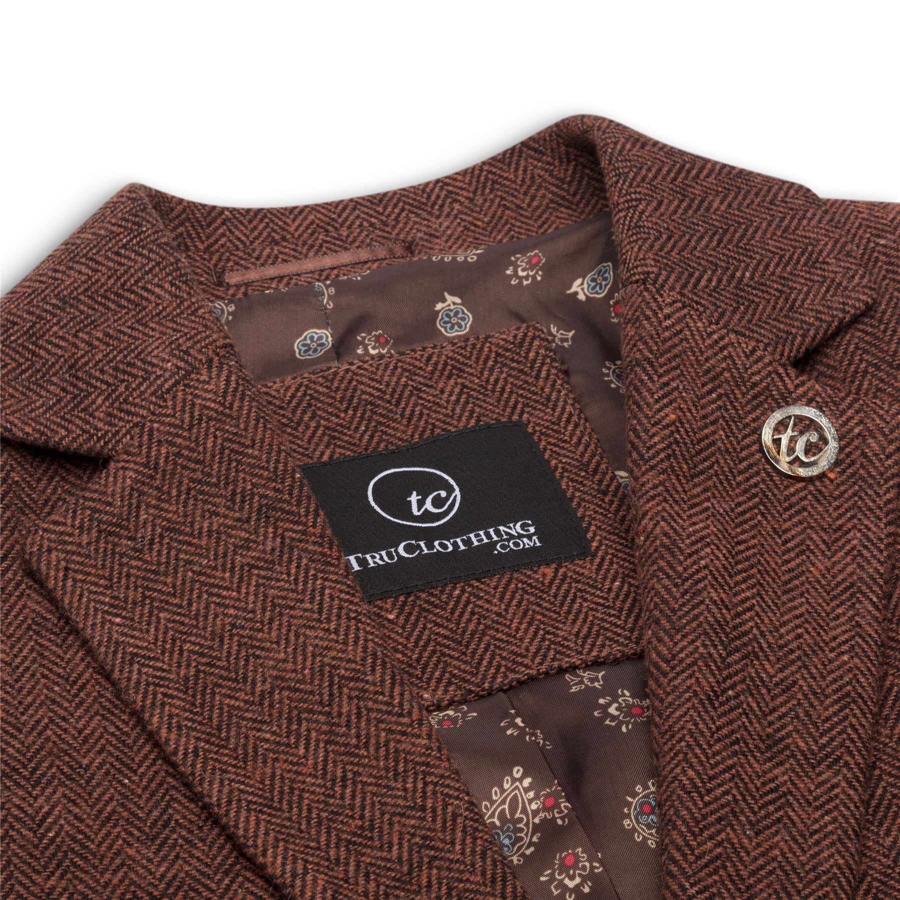WS-12 - Naisten tweed-pukubleiseri kalanruotokuvioisella villakankaalla, ruosteenruskea