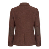 WS-12 - Naisten tweed-pukubleiseri kalanruotokuvioisella villakankaalla, ruosteenruskea