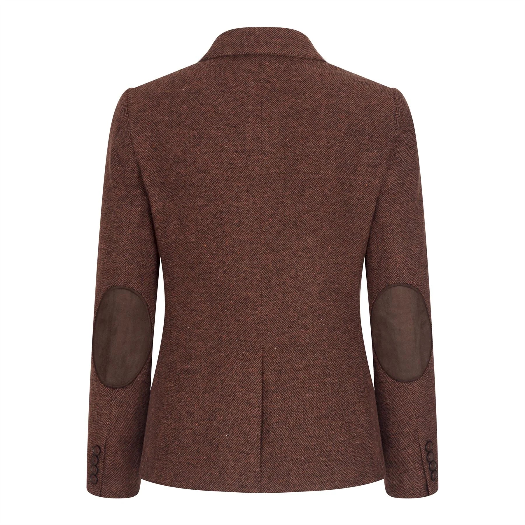 WS-12 - Naisten tweed-pukubleiseri kalanruotokuvioisella villakankaalla, ruosteenruskea