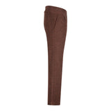 WS-12 - Naisten tweed-pukuhousut kalanruotokuvioisella villakankaalla, ruosteenruskea