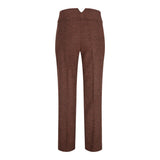 WS-12 - Naisten tweed-pukuhousut kalanruotokuvioisella villakankaalla, ruosteenruskea
