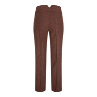 WS-12 - Naisten tweed-pukuhousut kalanruotokuvioisella villakankaalla, ruosteenruskea