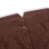 WS-12 - Naisten tweed-pukuhousut kalanruotokuvioisella villakankaalla, ruosteenruskea