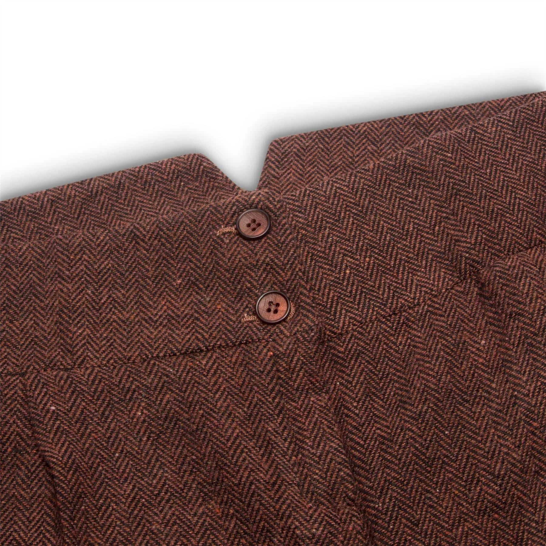 WS-12 - Naisten tweed-pukuhousut kalanruotokuvioisella villakankaalla, ruosteenruskea