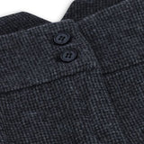 Naisten harmaat tweed-kalanruotokuvioiset housut, 1920-luvun huippumalli, mittatilaustyönä tehty istuvuus, vintage retro