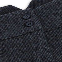 Naisten harmaat tweed-kalanruotokuvioiset housut, 1920-luvun huippumalli, mittatilaustyönä tehty istuvuus, vintage retro
