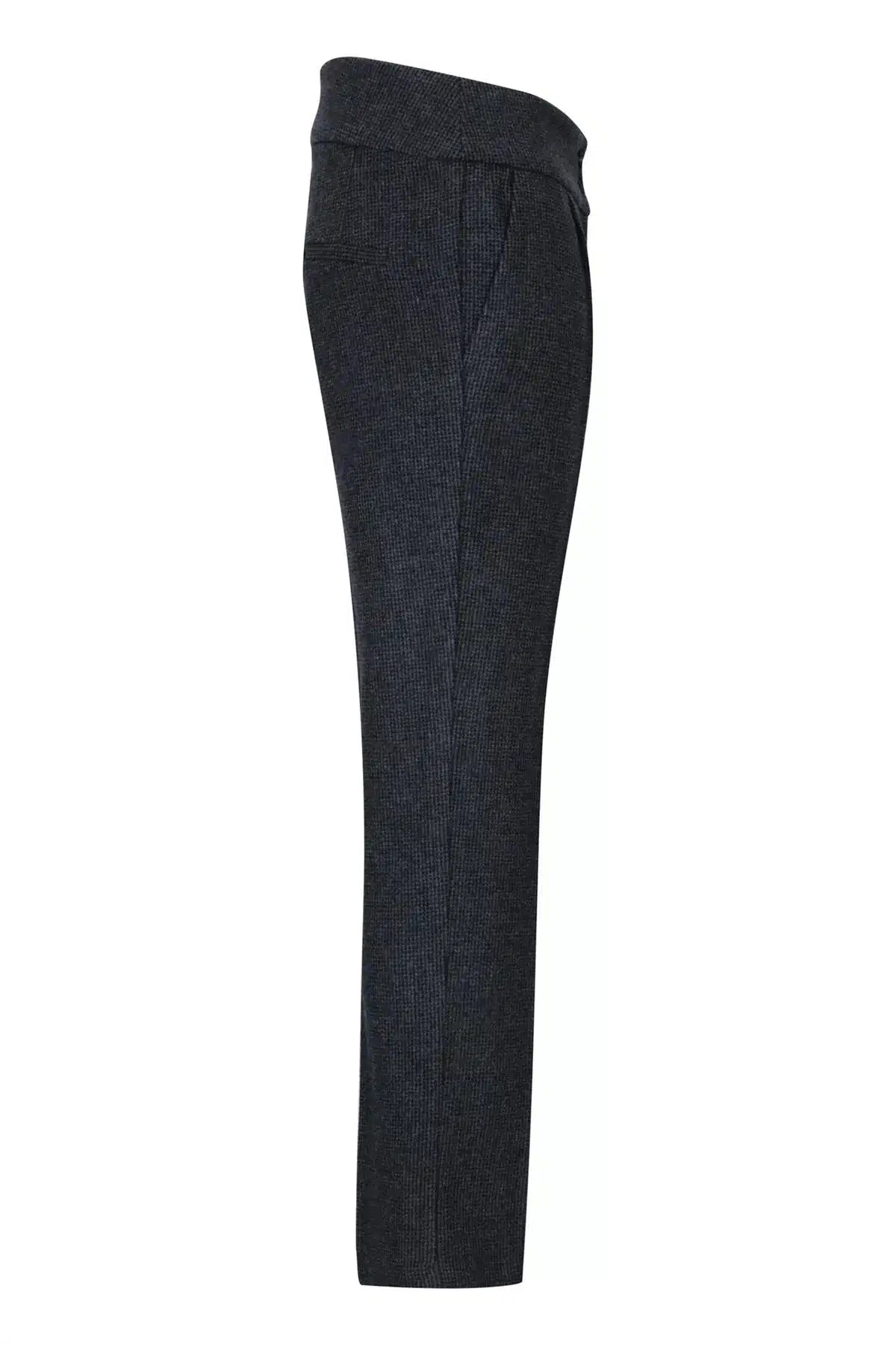 Naisten harmaat tweed-kalanruotokuvioiset housut, 1920-luvun huippumalli, mittatilaustyönä tehty istuvuus, vintage retro