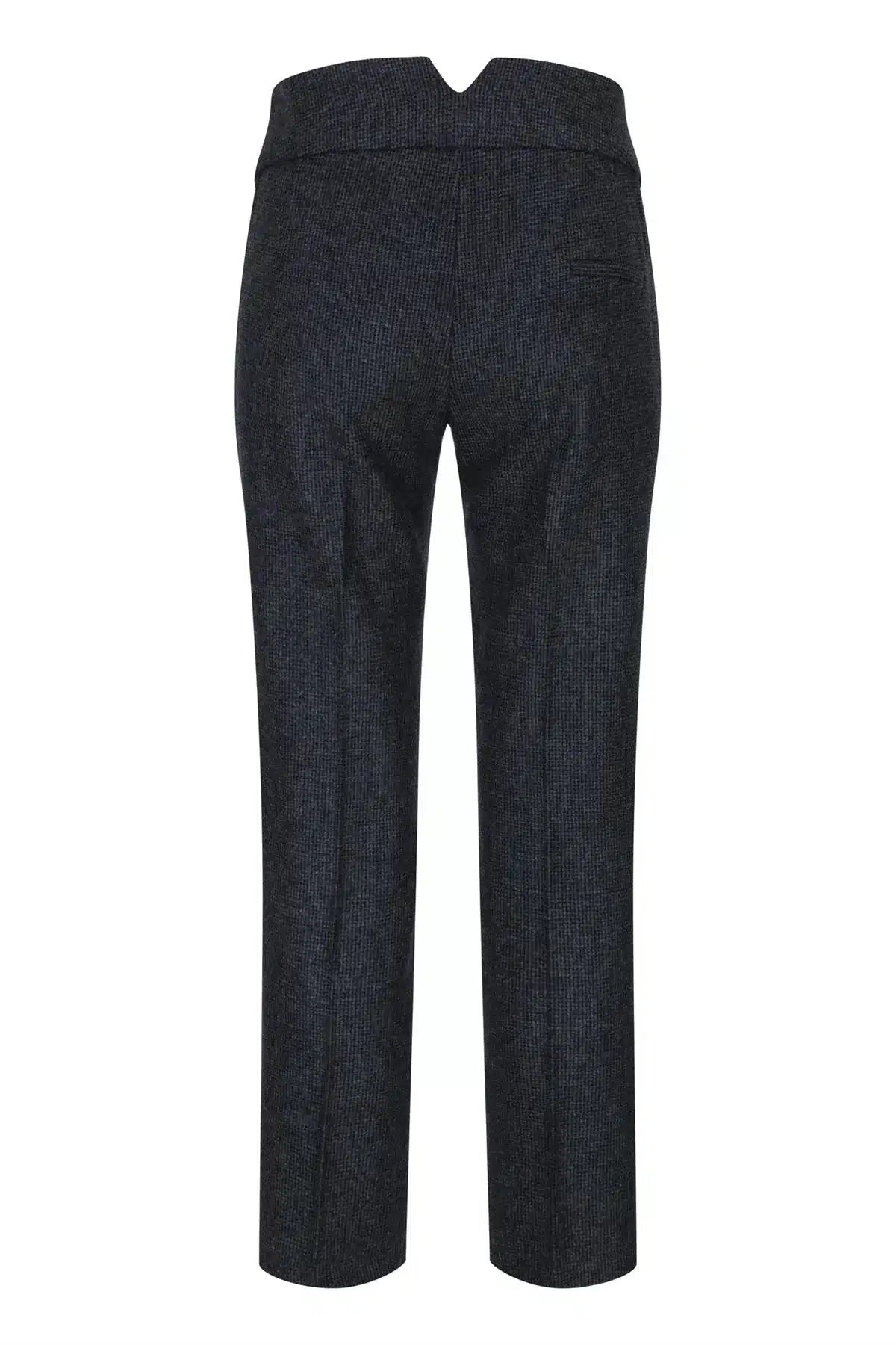 Naisten harmaat tweed-kalanruotokuvioiset housut, 1920-luvun huippumalli, mittatilaustyönä tehty istuvuus, vintage retro