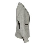 wsn03 - Naisten harmaa tweed-bleiseri, Elow Patch -kuvio, Peaky 1920s