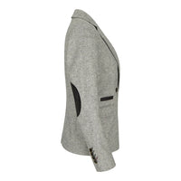 wsn03 - Naisten harmaa tweed-bleiseri, Elow Patch -kuvio, Peaky 1920s