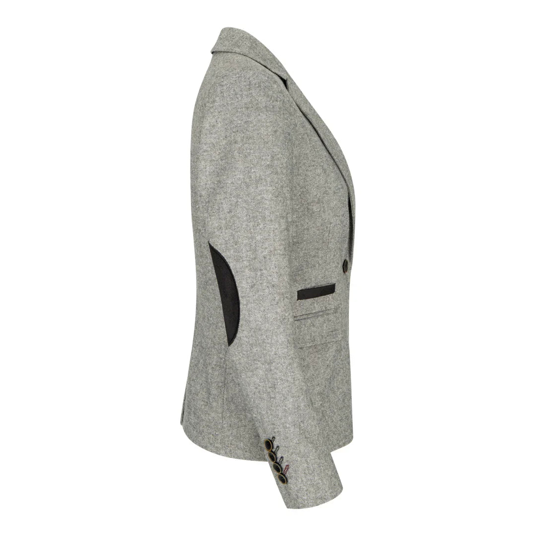 wsn03 - Naisten harmaa tweed-bleiseri, Elow Patch -kuvio, Peaky 1920s