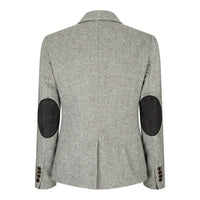 wsn03 - Naisten harmaa tweed-bleiseri, Elow Patch -kuvio, Peaky 1920s