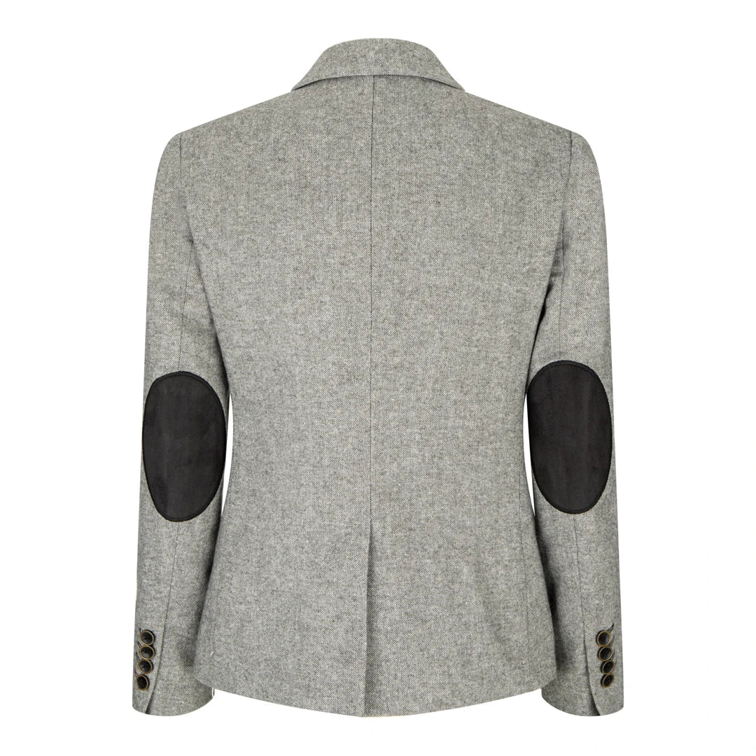 wsn03 - Naisten harmaa tweed-bleiseri, Elow Patch -kuvio, Peaky 1920s