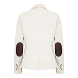 WSN15 - Naisten kermanvärinen villasekoitteinen tweedbleiseri